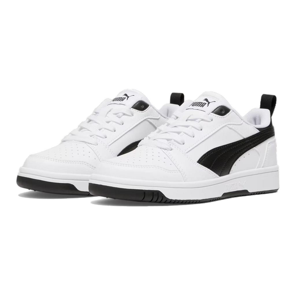 Puma Rebound V6 Lo Kinder Skateschuhe Kinder Sneaker Weiß Schwarz 393833-02