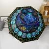 Oceanic Mystery Symbols pattern umbrella, portable and foldable design, 8 ribs, a casual accessory for Halloween, Christmas, and birthday gifts.