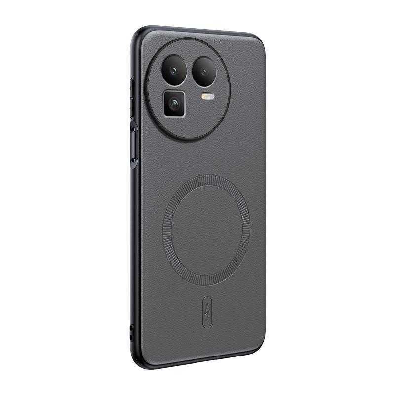 Für Realme GT8 Kameraschutz Lederstruktur Hülle Für Realme GT8 Magnetisches Kabelloses Laden Dünne Rückabdeckung Stoßfänger