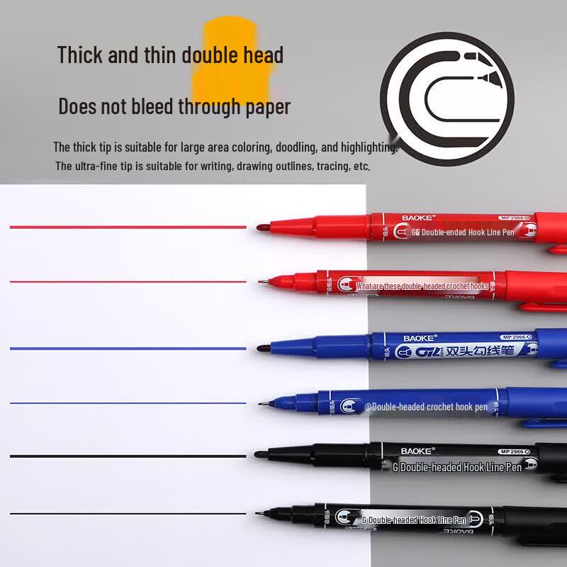 BAOKE Double-Tip Oil-Based Marker Pens