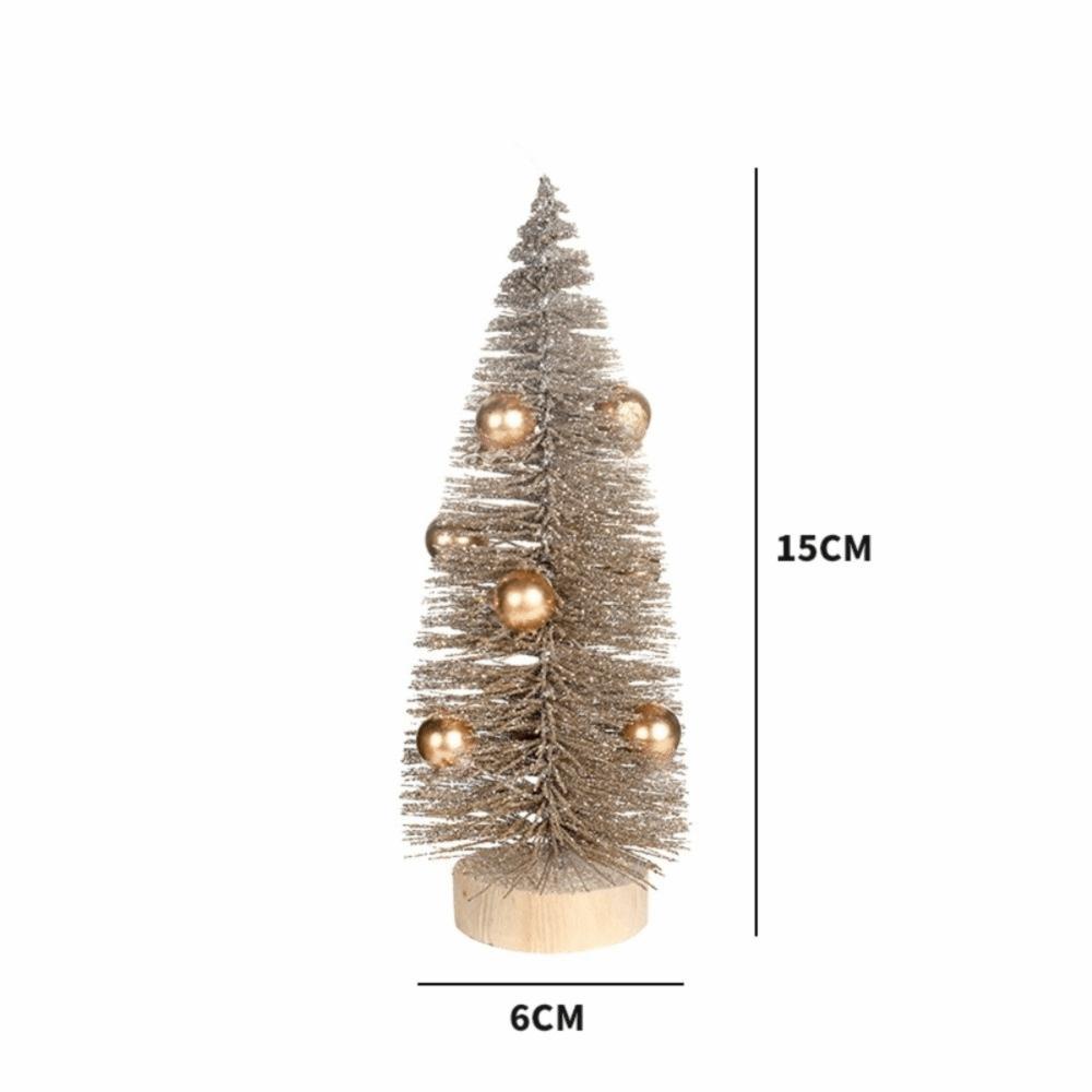 

DIY Christmas Tree Landscape Plastic Miniature Xmas Tree Snow Tree Artificial Pine Tree Ornament Merry Christmas 15cm