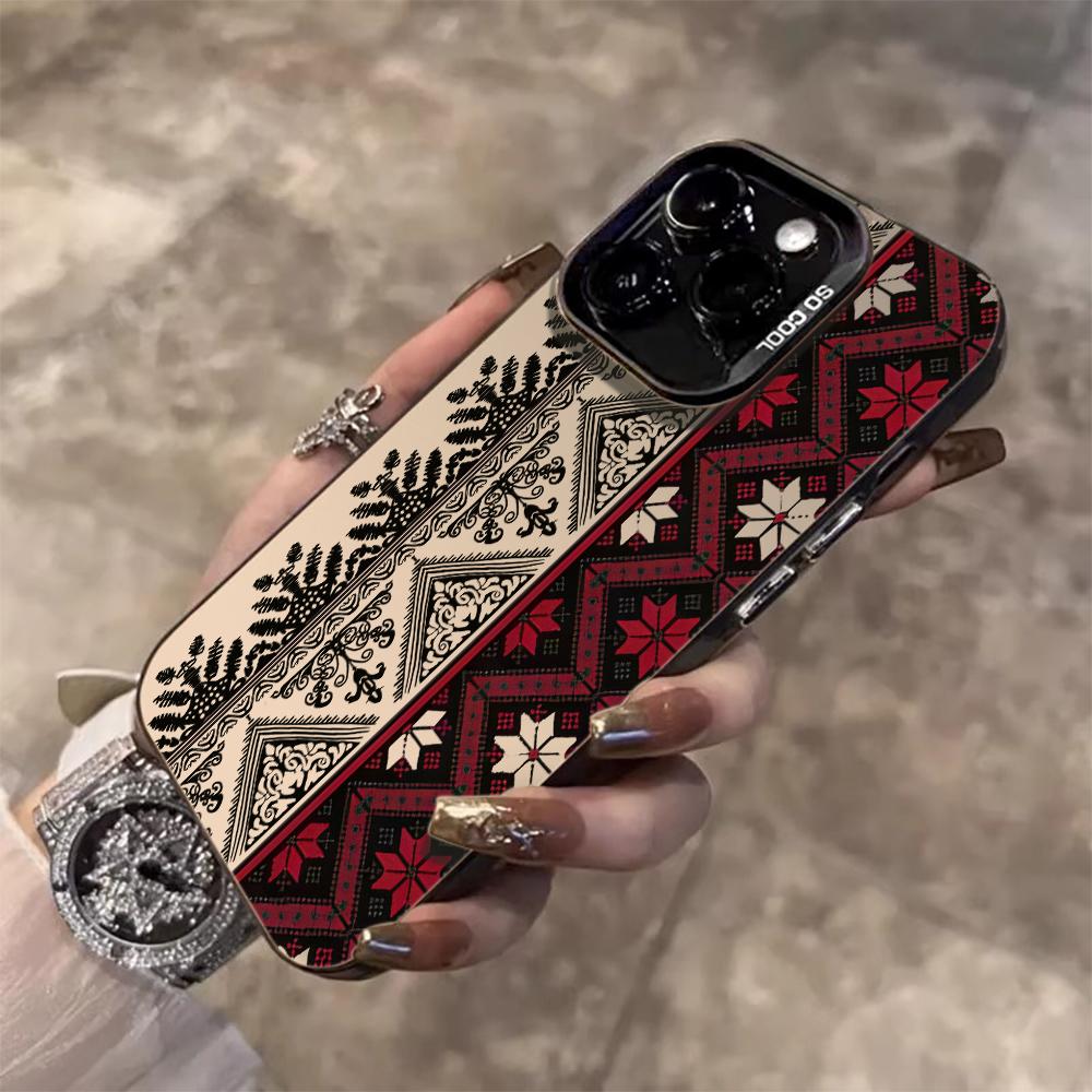 Retro Ethnic European Phone Case For IPhone 16 11 12 13 17 Pro Max Case 14 15 Plus 16E 17Air Shockproof Hard IMD INS Cover