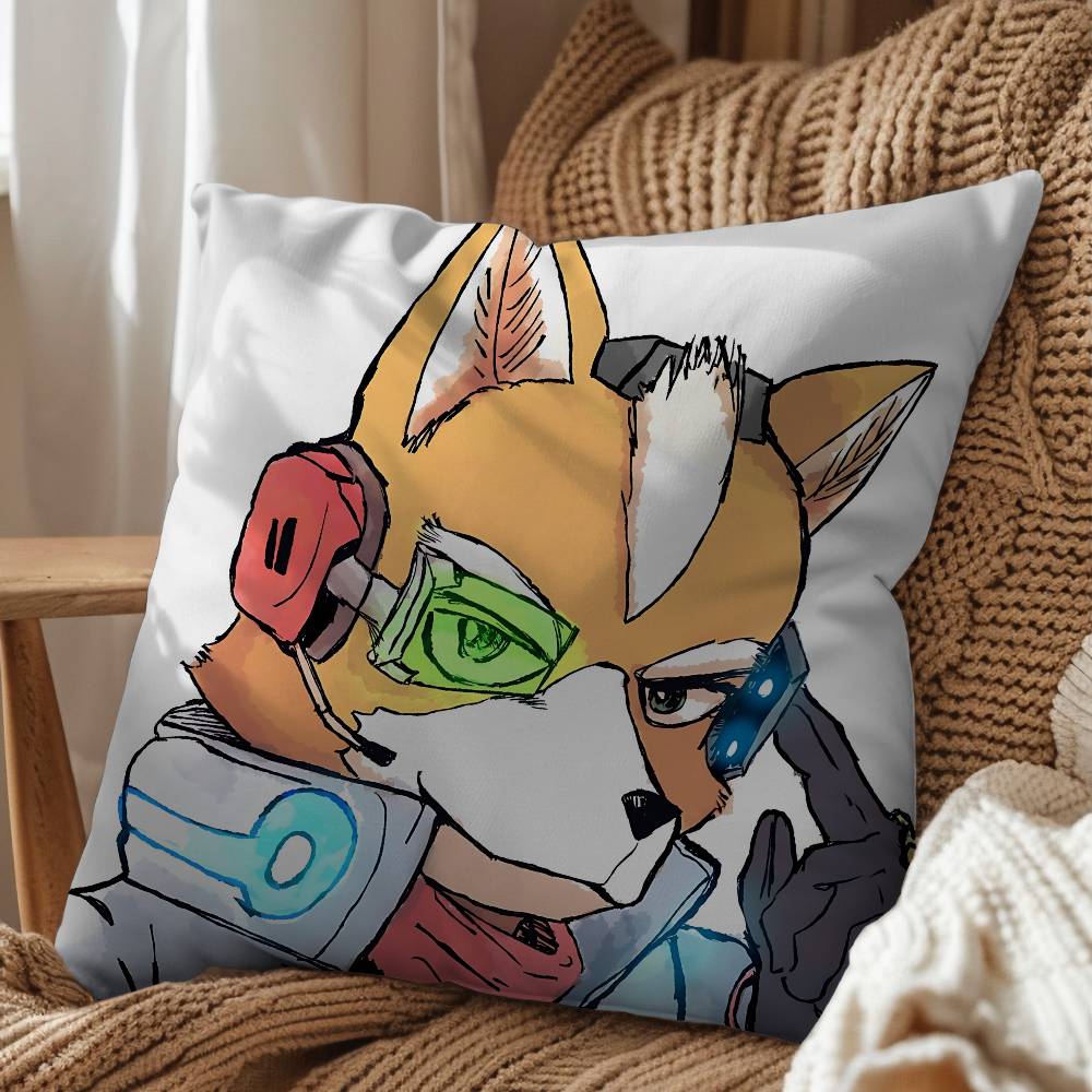 Cute Zoo Fox Game McCloud Pillow Case Office Cushions Suitable For Sofa Car Bedroom Decorative Cushion Cover
