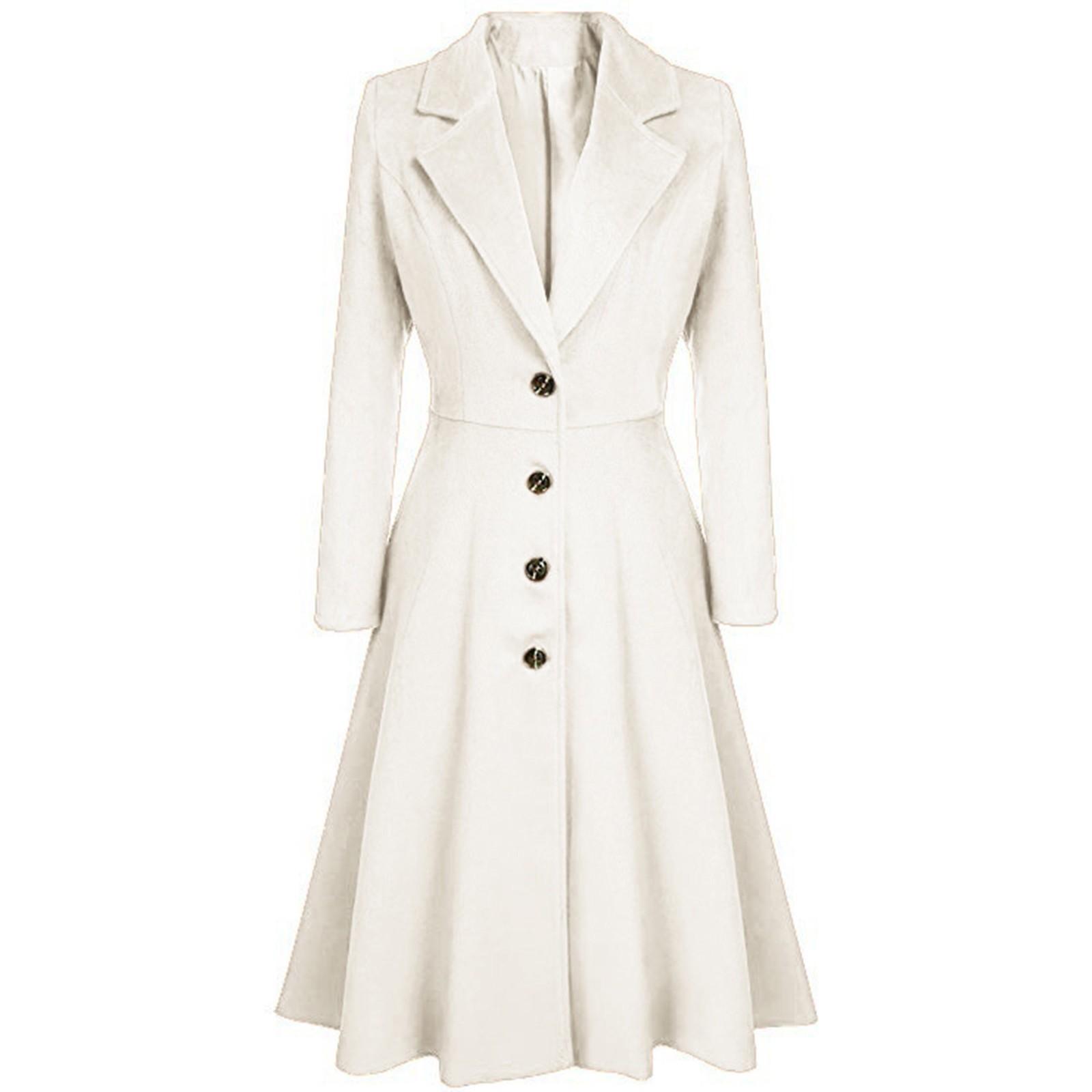 

Женские шерстяные пальто, пальто с лацканами, расклешенное зимнее длинное пальто, куртка XXXL бежевый