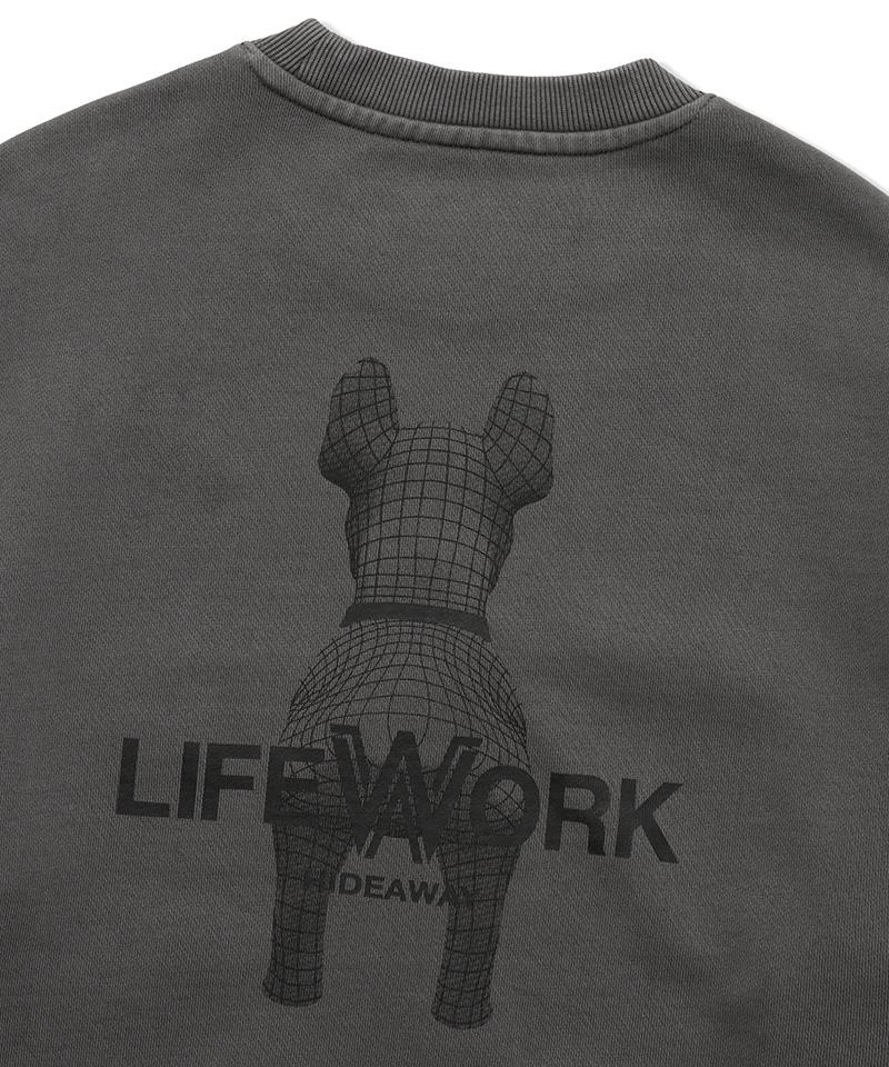 LIFEWORK Unisex) Salt-Washed 3D Radok Oversized Sweatshirt