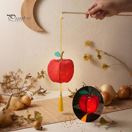 Glowing Lantern Decor DIY Cloth Fruit Kit, Pear Persimmon Gourd Material Set Crafts, Handmade Assembly Toy for Mid-Autumn Festival Decorative Hanging