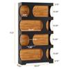 71" Tall Bookcase, 4-Tier S-Shaped Bookshelf, Wood Decorative Storage Shelving, Modern Freestanding Display Shelves, Large Libr