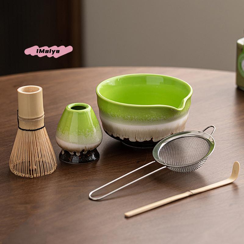5Pcs Japanese Matcha Tea Set with Matcha Bowl Bamboo Whisk And Scoop Traditional Tea Making Kit Gift Box