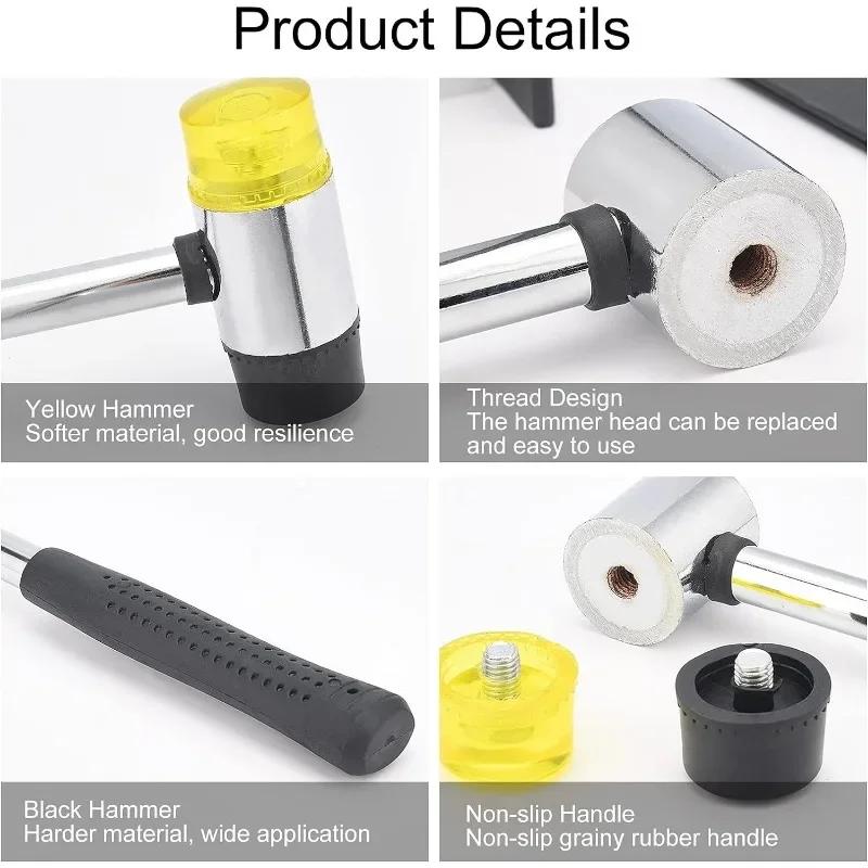 Rubber Hammer Multifunctional Hand Tool with Wood Ring Mandrel Sizer Sizing Adjuster Jewelry Making Tool