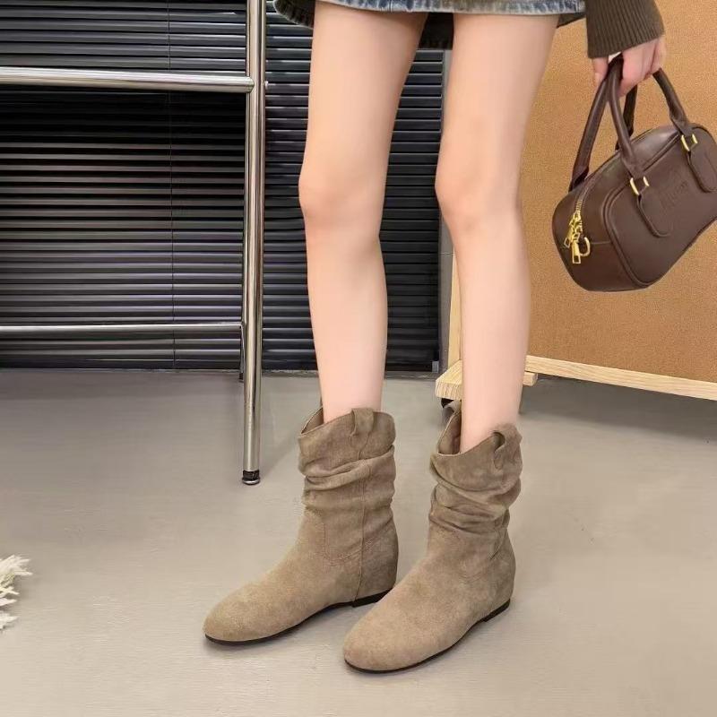 Flat-bottomed wasteland short boots women's summer new Martin boots stacking boots autumn and winter western cowboy boots