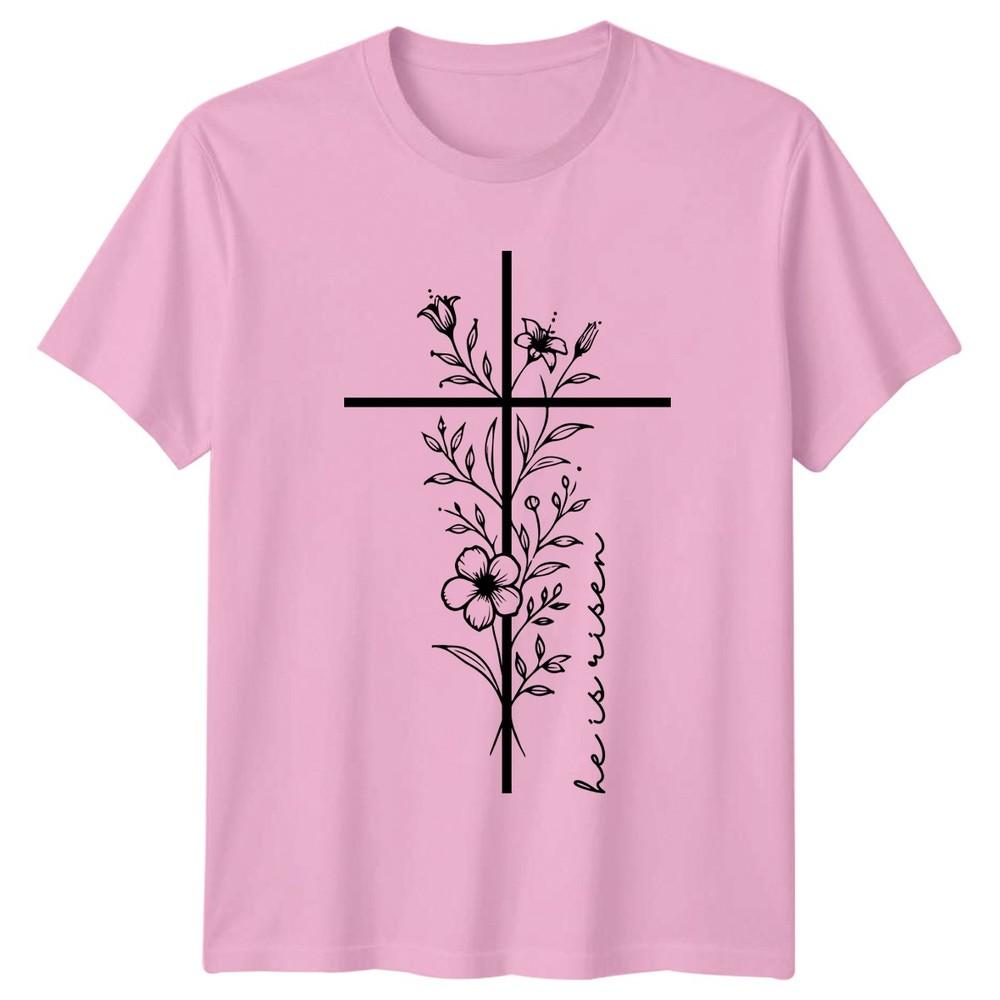 He Is Risen TShirt Botanical Flower Christian Faith Easter Gift For Him And Her