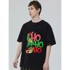 Christmas T-Shirt Black Ho Ho Ho Christmas Tree and Gifts Print Holiday Party Wear