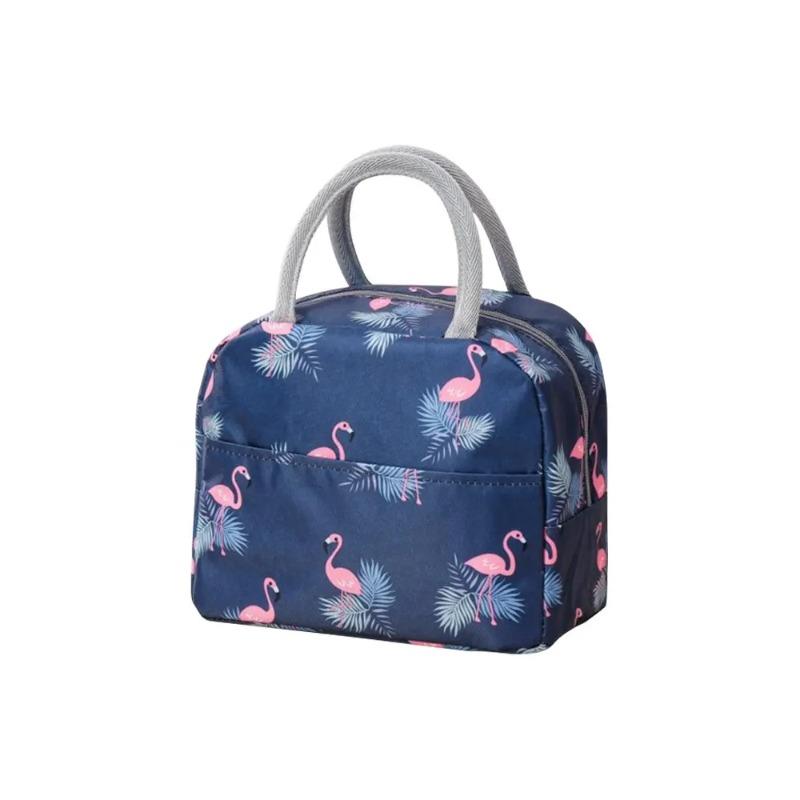 

Мужская и женская новая портативная ручная термосумка Bento с принтом, практичная утолщенная изоляция, водонепроницаемая сумка для ланч-бокса