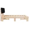 Bed Frame with Padded Headboard Black 160 x 200 cm