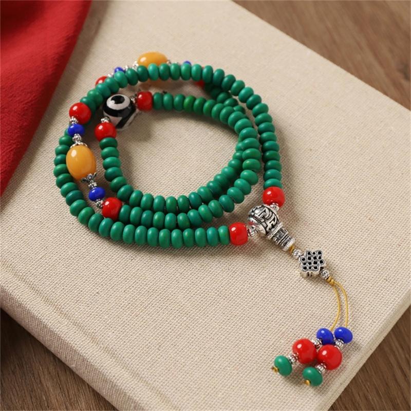 Handmade Turquoise Gemstones Prayer Beads Necklace With 8mm Round Beads Unisex Stone Wristband Cultural Spiritual Gift