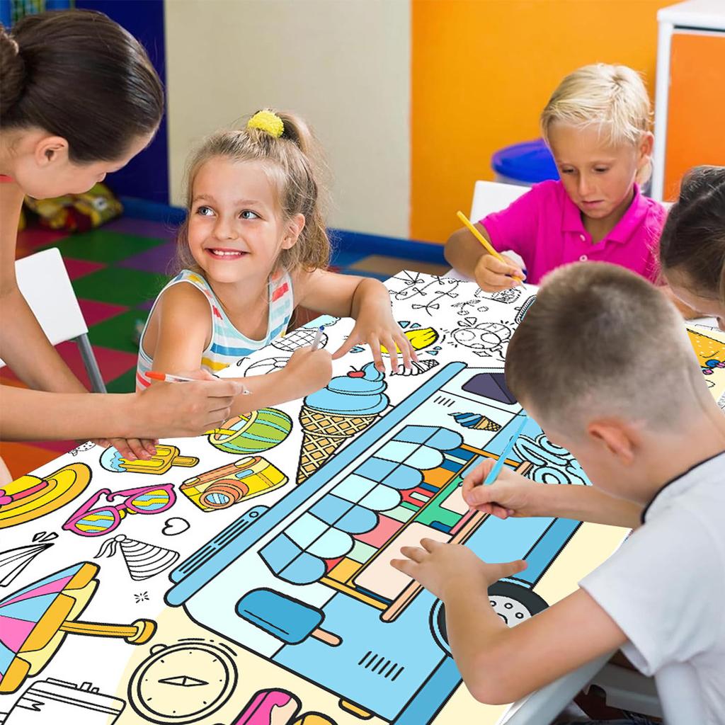 Hawaii Dekoration Papier Sommer Pool Eiscreme Party Kinderpuzzle DIY Malposter