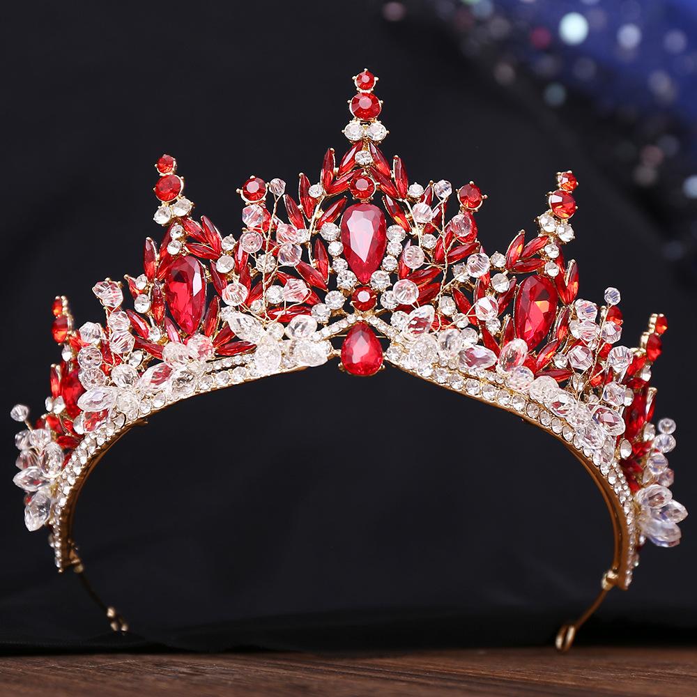 DIEZI Handmade Korean Crystal Beads Crown For Women Girls Wedding Baroque Bride Queen Bridal Tiaras Hair Accessories Headbands