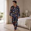 Halloween Pajama Set for Women Sleepwear Top and Pants Cozy Holiday Night
