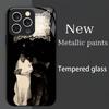 Minimalist Black & White Cat mobile phones Glass phone case for iphone 17 pro max cover for iPhone 17 16 15 14 13 12 pm Pro Plus