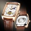 LIGE Barrel-Shaped Multifunctional Men's Watch, Waterproof Large Dial, Mechanical Style Wristwatch for Men
