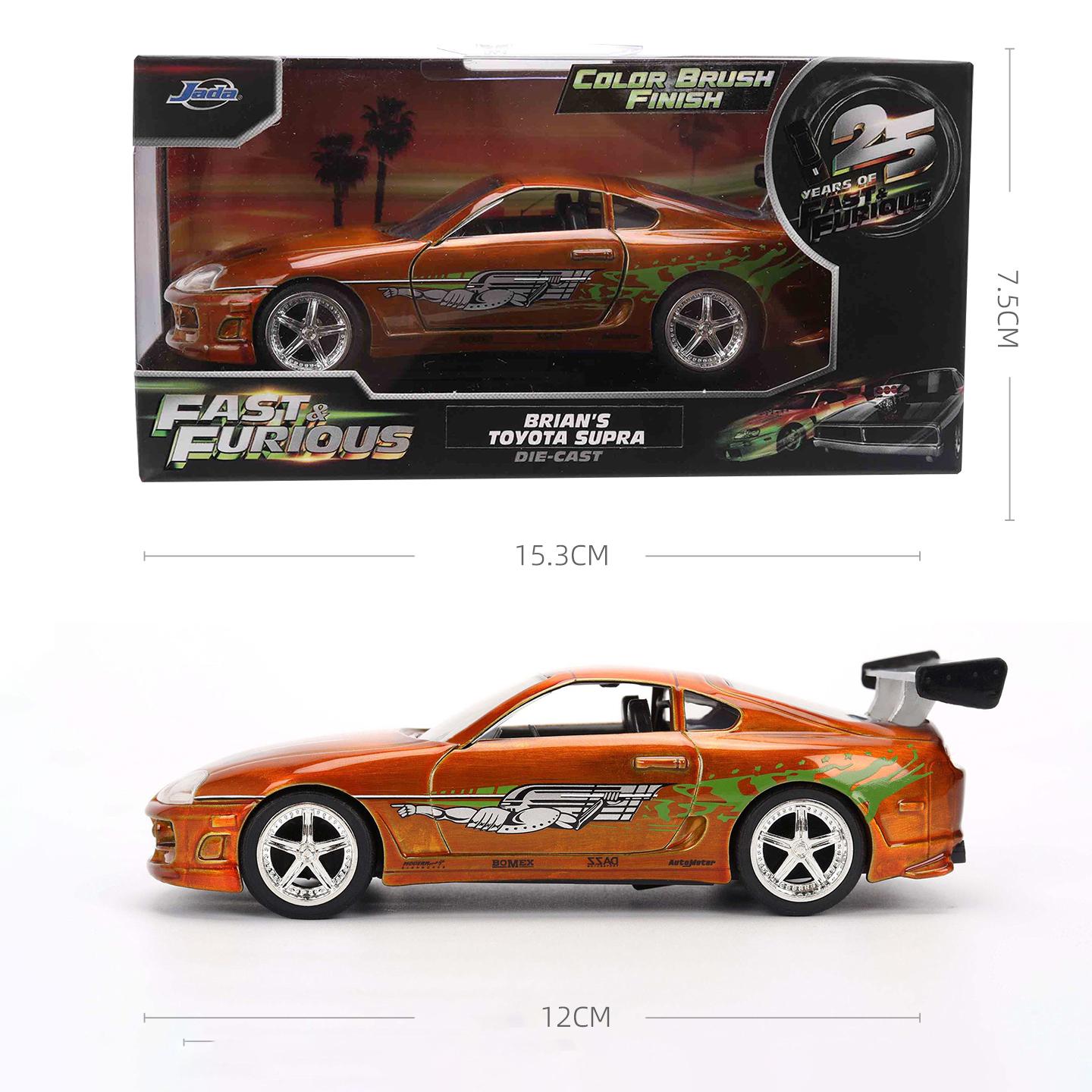 

JADA Fast & Furious 25th Anniversary 1:32 Die-cast Collection–Mitsubishi Eclipse/Toyota Supra/1970 Dodge Charger/Honda S2000