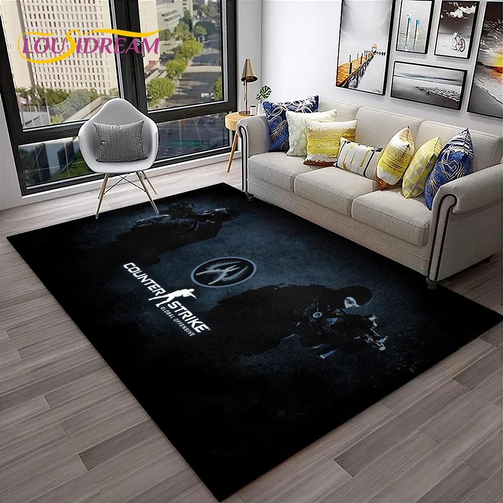 3D CS GO Game,Counter Strike Gamer Carpet Rug for Home Living Room Bedroom Sofa Doormat Decor,kids Area Rug Non-slip Floor Mat