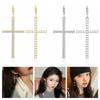 Zirkonkristall Kreuz Ohrringe Gothic Ohr Accessoire Personalisierter Kruzifix Hängeohrring Geschenk