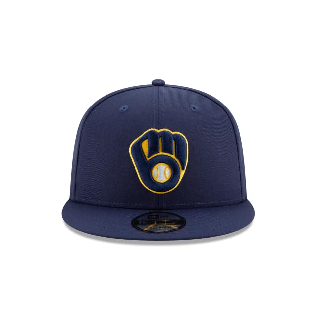 New Era Milwaukee Brewers 9Fifty Snapback Hat Brewers Basic Snapback Old School Brewers Navy Cap,