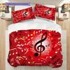 1PC Music, guitar Theme Bedding Quilt Set Quilt Cover Pillowcase Home Decoration Birthday Gift (1 * duvet cover + 2 * pillowcase, without core)