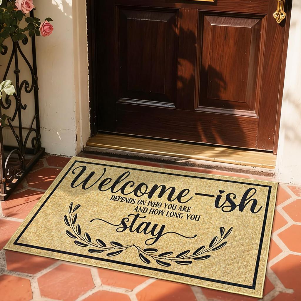 Welcome Door Mat Carpet Rug Home Decoration Entrance Holiday Quote Print Non-Slip Floor Mat Welcome Mat Home Door Mat Rug