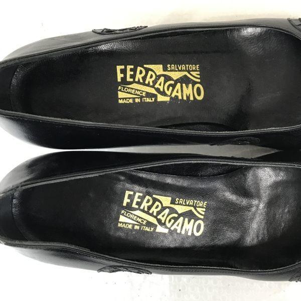 Salvatore Ferragamo Pointed Toe Pumps Size 5.5C 22.0 Black High Heel Shoes Pumps(USED)