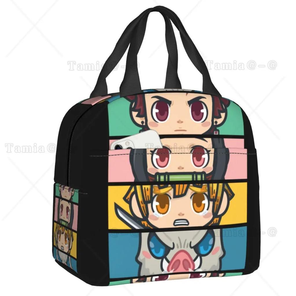 Nezuko Kamado Demon Slayer Termiczna Torba na Lunch Kimetsu no Yaiba Pojemnik na Lunch Wielokrotnego Użytku do Pracy Wielofunkcyjny Pojemnik na Jedzenie
