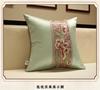Summer Cotton Sofa Pillowslip Peony Flower Embroidery Living Room Pillowcase Soft Washable Wear-resistant Lumbar Support Cover
