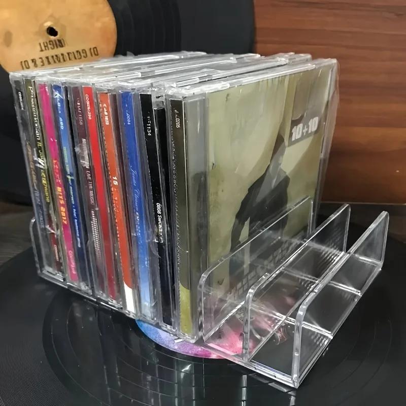 Transparent DVD/CD Storage Rack Space Saving Manager - Easy View Storage Rack for Home Office and Entertainment