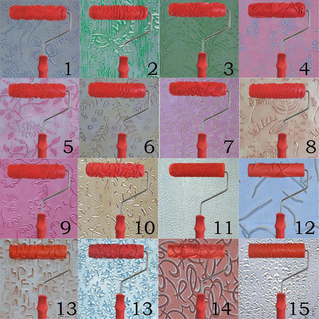 7palcové reliéfní texturované válečky na malování pro DIY zdobení stěn