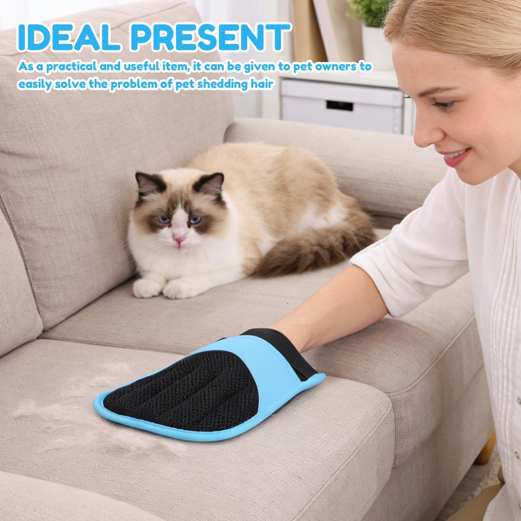2Pcs Pet Hair Removal Gloves Electrostatic Double Sided Carpet Hair Removal Tool Deshedding Brush Glove Pet Supplies for Dog Cat