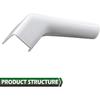 GRAND ORANGE RV Rain Gutter Spouts Long Version Left and Right 3 1/2" Long 4pcs White Gutter Spout
