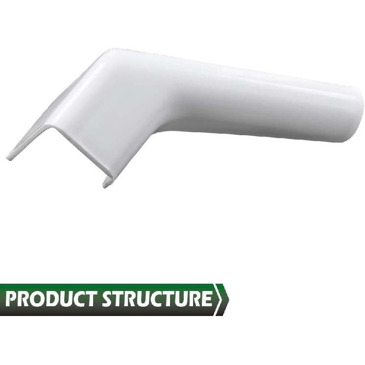 GRAND ORANGE RV Rain Gutter Spouts Long Version Left and Right 3 1/2" Long 4pcs White Gutter Spout
