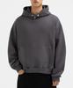 Oversized Semi-Crop Snap Hoodie Charcoal
