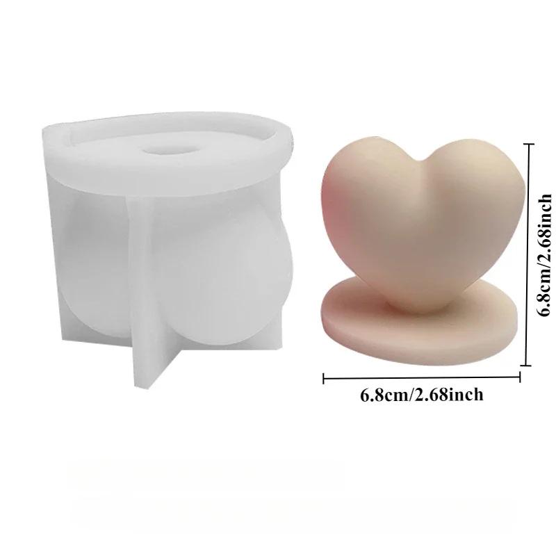 S/L Love Silicone Mold 3D Heart-shaped Candle Crafts Resin Plaster Mould DIY Soap Candle Making Supplies Valentine's Day Gift