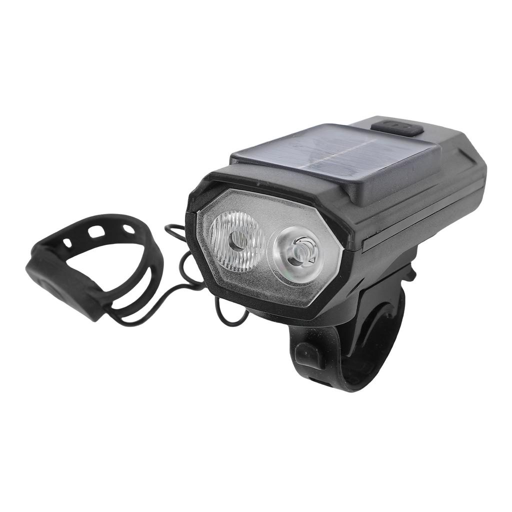 Luce Bici Solare Impermeabile Anti Alta Luminosità Integrata Tromba Bici Solare Luce Anteriore per Ciclismo Notturno