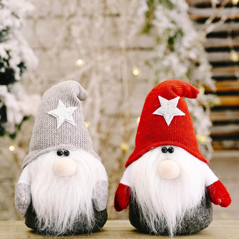 Star Christmas Colorful Forest Doll Cheerful Faceless Santa Ornament Celebration For