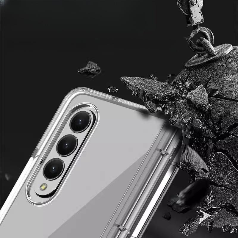 For Samsung Z Fold 7 Transparent Hinge Pen Slot Protection Cover Shockproof Hard PC Case Shell for Galaxy Z Fold7 Fold6 Fold5