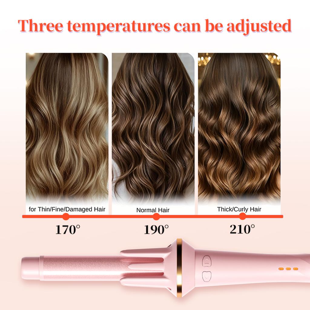32MM Automatic Curling Iron Voluminous Curls Hair Styler 3 Temperature Settings Fast Heating Low Power Safe Salon Tool