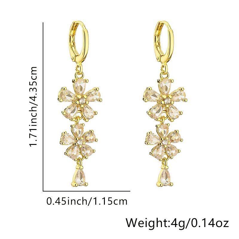 

Women s New Trendy Earrings Long Flower Tassel Earrings Versatile Personality Earrings Sweet Cute Jewelry Gift белый