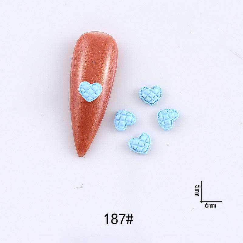 New Cute Bow Heart Nail Art: Frosted Matte Blue & Pink