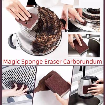 Magic Sponge Eraser Descaling Emery Cleaning Brush Silicon Carbide Descaling Cleaning Brush Stove Top Pot Kitchen Tools