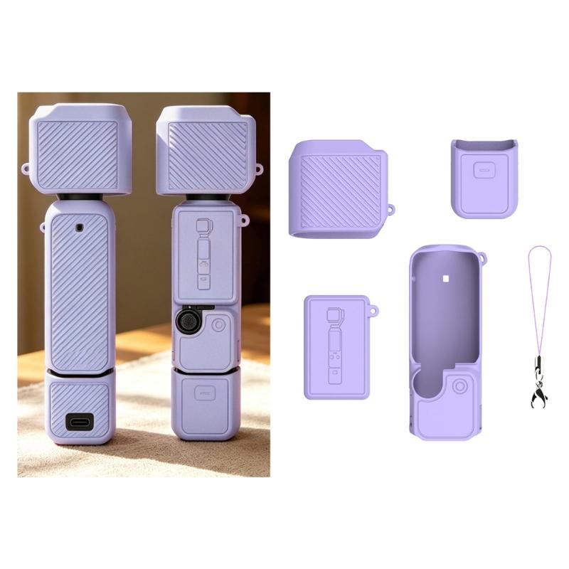 Fashionable Silicone Case Skin For Pocket 4 Camera Cover Vertical Stand And Wrist Strap NonSlip Grip Protectors