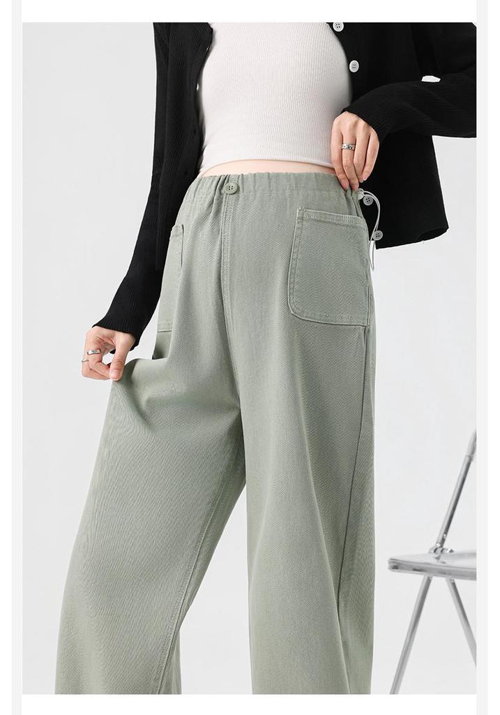 High-Waisted Maternity Straight-Leg Pants - Trendy, Versatile, Loose Korean Style for Spring & Autumn