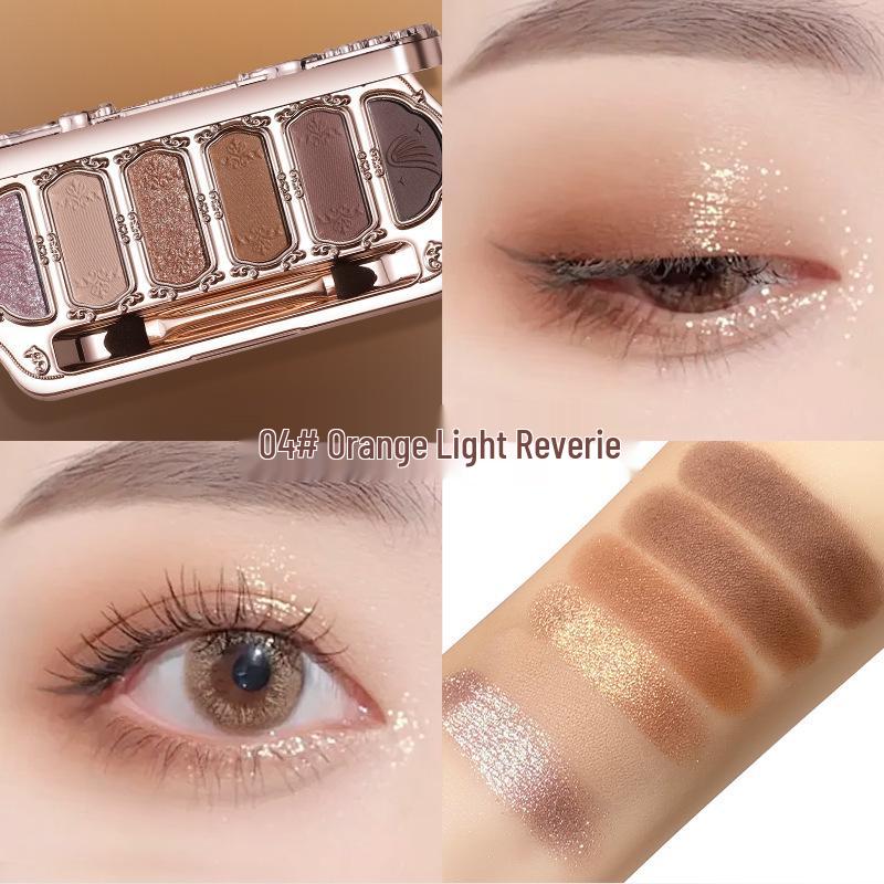 Winnie the Pooh 6-Color Shimmer & Matte Diamond Pearlescent Eyeshadow Palette with Contour Highlight